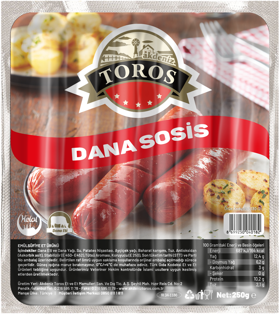 DANA SOSİS 5'Lİ 250 GR (KOLİ 10 KG)