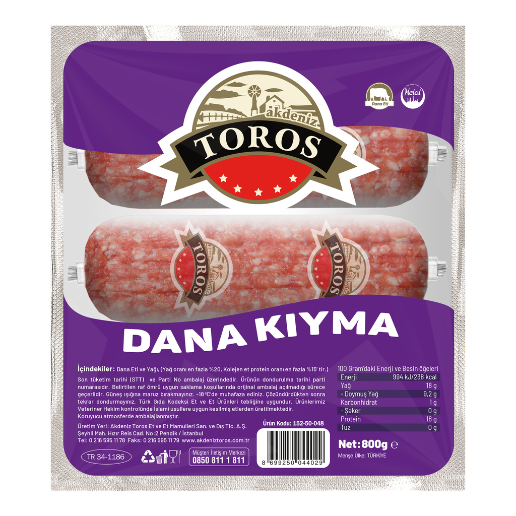 DANA YEMEKLİK 800GR KÜVET KIYMA(KOLİ-12,8KG)