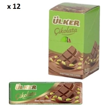 ÜLKER BATON ÇİKOLATA 30GR ANTEP FISTIKLI 12'Lİ