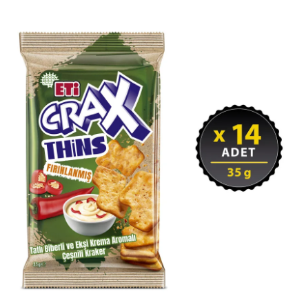 ETİ CRAX THİNS TATLI BİBERLİ 35 GR-14LÜ