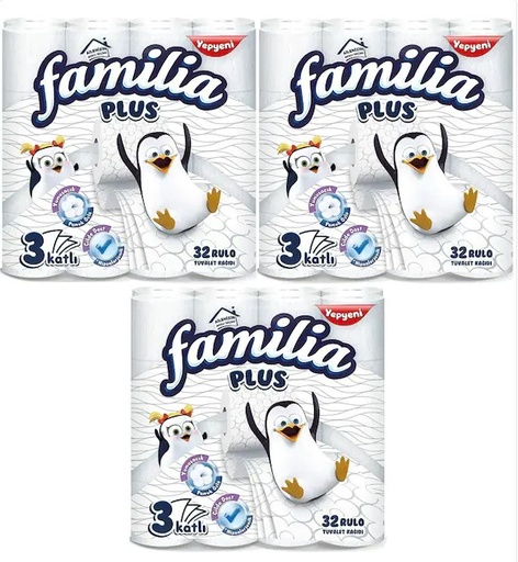 [15304349] FAMİLİA PLUS 3KATLI TUVALET KAĞIDI (32x3) 96LI