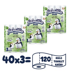 FAMİLİA PLUS NATURAL 40'LI TUVALET KAĞIDI (3 Paket) 120Lİ KOLİ